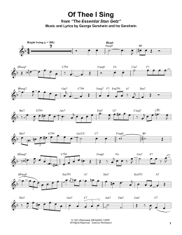 page one of Of Thee I Sing (Tenor Sax Transcription)
