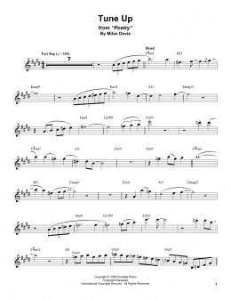page one of Tune Up (Tenor Sax Transcription)