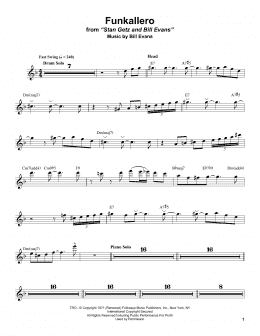 page one of Funkallero (Tenor Sax Transcription)