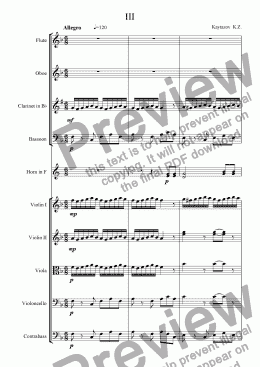 page one of Flute concert with orchestra in F major op.2  III Allegro