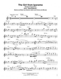 page one of Garota De Ipanema (Tenor Sax Transcription)