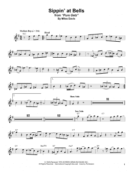 page one of Sippin' At Bells (Tenor Sax Transcription)