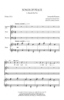 page one of Songs Of Peace (SATB Choir)