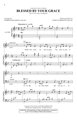 page one of Blessed By Your Grace (SATB Choir)