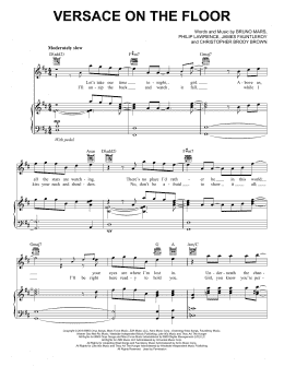 page one of Versace On The Floor (Piano, Vocal & Guitar Chords (Right-Hand Melody))