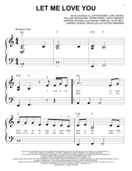 page one of Let Me Love You (Big Note Piano)