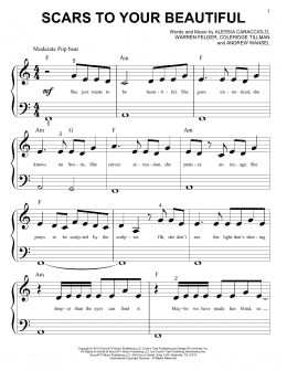 page one of Scars To Your Beautiful (Big Note Piano)