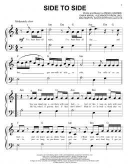 page one of Side To Side (Big Note Piano)