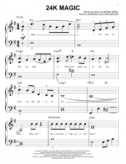 page one of 24K Magic (Big Note Piano)