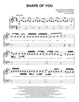 page one of Shape Of You (Big Note Piano)