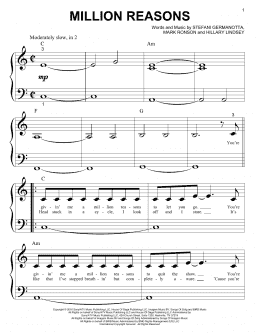 page one of Million Reasons (Big Note Piano)