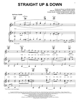 page one of Straight Up & Down (Piano, Vocal & Guitar Chords (Right-Hand Melody))
