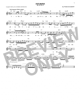 page one of Ave Maria, Op. 52, No. 6 (Lead Sheet / Fake Book)