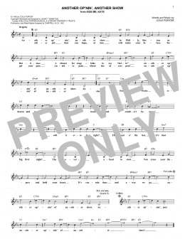 page one of Another Op'nin', Another Show (from Kiss Me, Kate) (Lead Sheet / Fake Book)