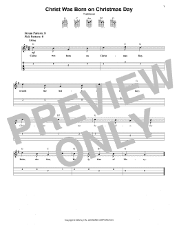 page one of Christ Was Born On Christmas Day (Easy Guitar Tab)
