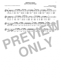 page one of Buffalo Gals (Won't You Come Out Tonight?) (Lead Sheet / Fake Book)