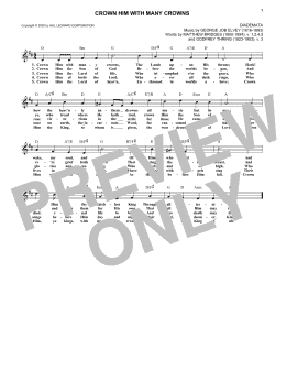 page one of Crown Him With Many Crowns (Lead Sheet / Fake Book)