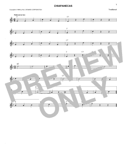 page one of Chiapanecas (Lead Sheet / Fake Book)