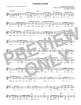 page one of Canadian Capers (Lead Sheet / Fake Book)