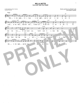 page one of Bella Notte (This Is The Night) (from Lady And The Tramp) (Lead Sheet / Fake Book)
