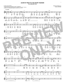 page one of Always True To You In My Fashion (from Kiss Me, Kate) (Lead Sheet / Fake Book)