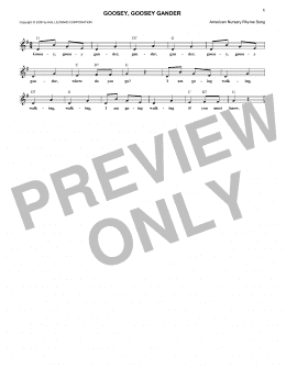 page one of Goosey, Goosey Gander (Lead Sheet / Fake Book)
