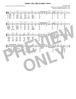 page one of Christ The Lord Is Risen Today (Lead Sheet / Fake Book)