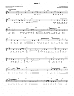 page one of Babalu (Lead Sheet / Fake Book)