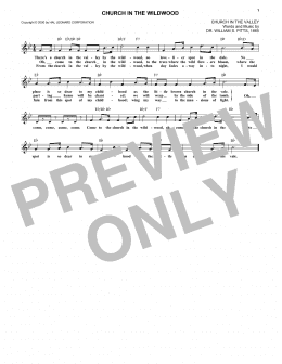 page one of Church In The Wildwood (Lead Sheet / Fake Book)