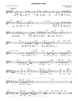 page one of How Much I Feel (Lead Sheet / Fake Book)