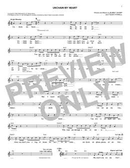 page one of Unchain My Heart (Lead Sheet / Fake Book)
