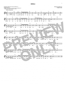 page one of Sheila (Lead Sheet / Fake Book)
