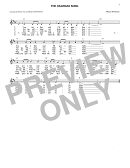 page one of The Crawdad Song (Lead Sheet / Fake Book)