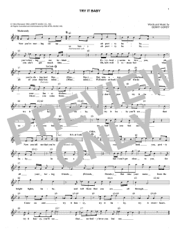 page one of Try It Baby (Lead Sheet / Fake Book)