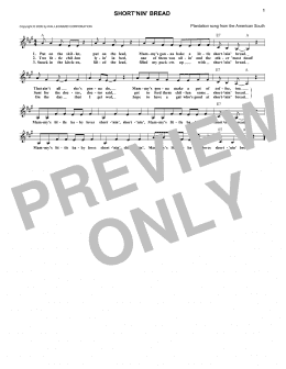 page one of Short'nin' Bread (Lead Sheet / Fake Book)