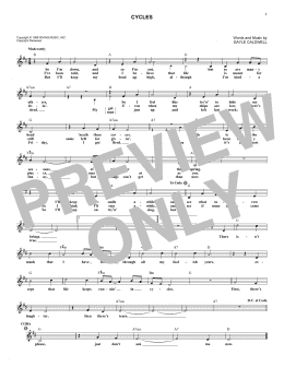 page one of Cycles (Lead Sheet / Fake Book)