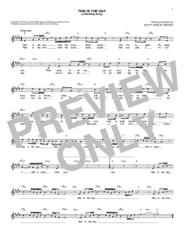 page one of This Is The Day (A Wedding Song) (Lead Sheet / Fake Book)