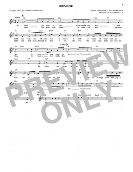 page one of Because (Lead Sheet / Fake Book)