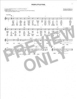 page one of Poor Little Fool (Lead Sheet / Fake Book)