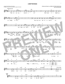page one of A Better Man (Lead Sheet / Fake Book)