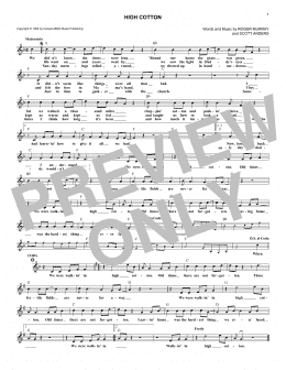 page one of High Cotton (Lead Sheet / Fake Book)