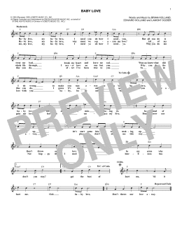page one of Baby Love (Lead Sheet / Fake Book)