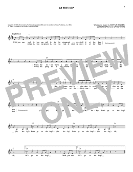 page one of At The Hop (Lead Sheet / Fake Book)