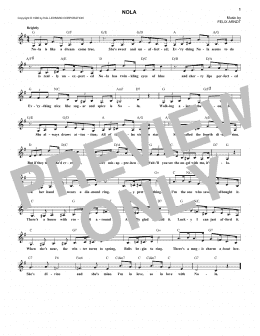 page one of Nola (Lead Sheet / Fake Book)
