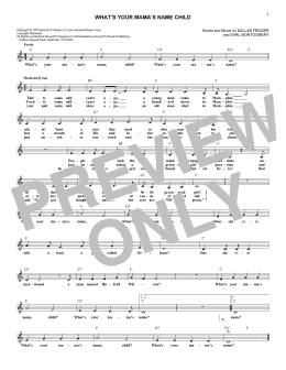 page one of What's Your Mama's Name Child (Lead Sheet / Fake Book)