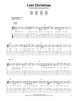page one of Last Christmas (Easy Guitar Tab)