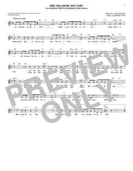 page one of Are You Havin' Any Fun? (Lead Sheet / Fake Book)