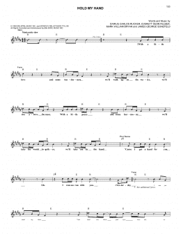 page one of Hold My Hand (Lead Sheet / Fake Book)