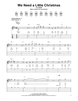 page one of We Need A Little Christmas (Easy Guitar Tab)