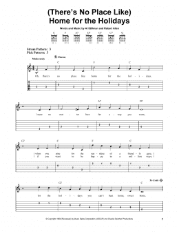 page one of (There's No Place Like) Home For The Holidays (Easy Guitar Tab)